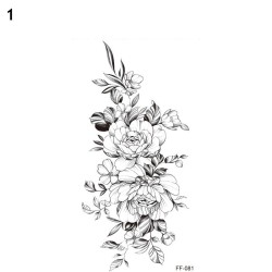 Black flowers - temporary tattoo - stickerStickers