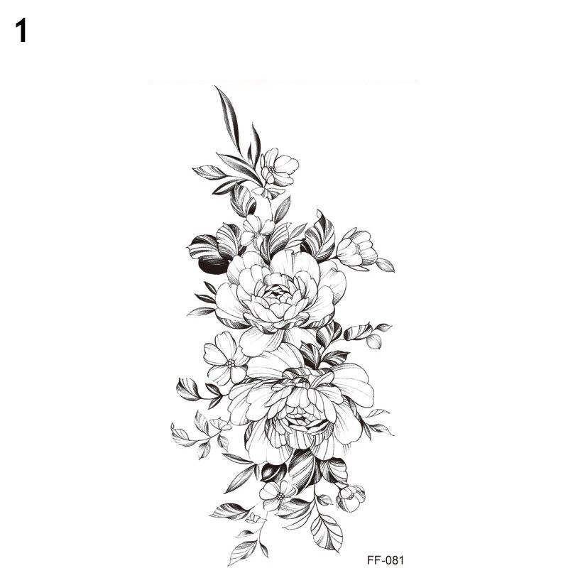 Black flowers - temporary tattoo - stickerStickers