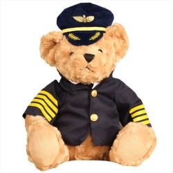 Pilot / captain teddy bear - flight attendant - plush toyCuddly toys