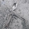 Folding stainless steel tableware - spoon / knife / bottle opener - camping / travel kitSurvival tools