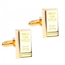 Elegant golden cufflinks - gold barCufflinks