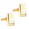 Elegant golden cufflinks - gold barCufflinks