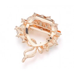Crystal flower with rhinestones - elegant broochBrooches