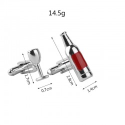 Wine glass / bottle - silver cufflinksCufflinks