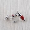 Wine glass / bottle - silver cufflinksCufflinks
