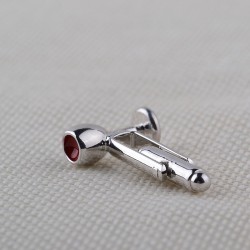 Wine glass / bottle - silver cufflinksCufflinks