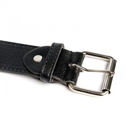 Black leather belt - with bullets / rivets - unisex - 110 cmBelts