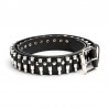 Black leather belt - with bullets / rivets - unisex - 110 cmBelts