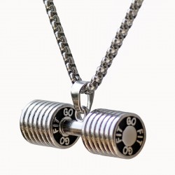 Dumbbell pendant with necklace - stainless steelNecklaces