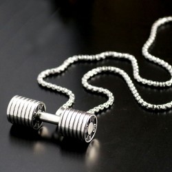Dumbbell pendant with necklace - stainless steelNecklaces