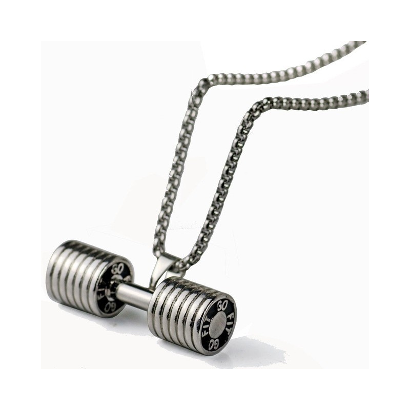Dumbbell pendant with necklace - stainless steelNecklaces