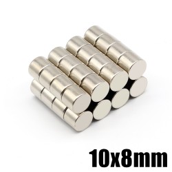 N35 - neodymium magnet - strong cylinder - 10mm * 8mm - 20 piecesN35