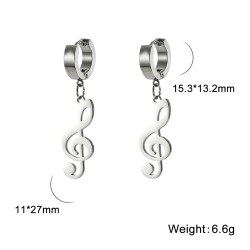 Long earrings with musical notesEarrings