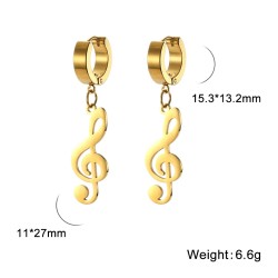 Long earrings with musical notesEarrings