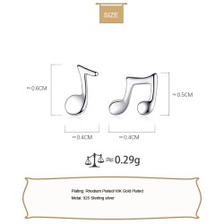 Golden musical notes - stud earrings - 925 Sterling silverEarrings
