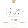 Golden musical notes - stud earrings - 925 Sterling silverEarrings