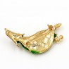Green leaf / pearls / crystals - elegant broochBrooches