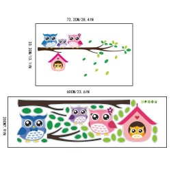 Owl family on tree / birds - vinyl wall sticker - removableWall stickers