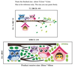 Owl family on tree / birds - vinyl wall sticker - removableWall stickers