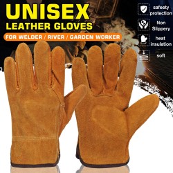 Safety / work gloves - fireproof - cow leather - for welding / solderingWelding