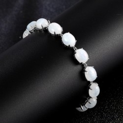 Elegant bracelet - natural moonlight stone - 925 sterling silverBracelets