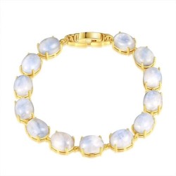 Elegant bracelet - natural moonlight stone - 925 sterling silverBracelets