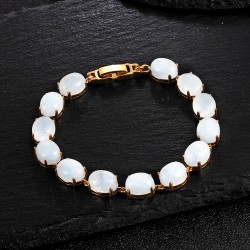 Elegant bracelet - natural moonlight stone - 925 sterling silverBracelets