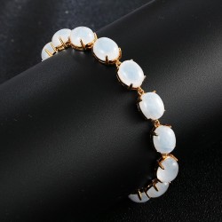 Elegant bracelet - natural moonlight stone - 925 sterling silverBracelets
