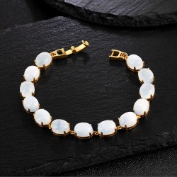 Elegant bracelet - natural moonlight stone - 925 sterling silverBracelets