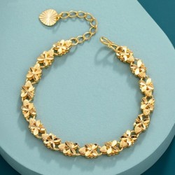 Lucky four-leaf clover - gold braceletBracelets