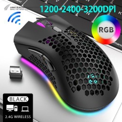 BM600 - wireless RGB gaming mouse - honeycomb design - rechargeable - USB - 2.4GMouses
