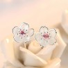 Cherry blossom with pink zirconia - stud earrings - 925 sterling silverEarrings