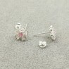 Cherry blossom with pink zirconia - stud earrings - 925 sterling silverEarrings