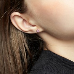 Earrings with diamond butterflies - 925 sterling silverEarrings