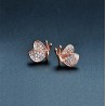 Earrings with diamond butterflies - 925 sterling silverEarrings