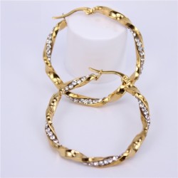 Golden hoop earrings with crystalsEarrings