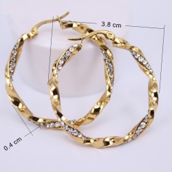 Golden hoop earrings with crystalsEarrings