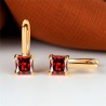 Elegant gold earrings - with square zirconEarrings