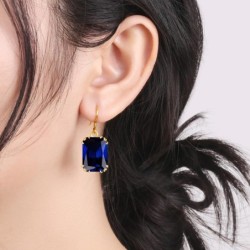 Luxury gold earrings with blue sapphireEarrings