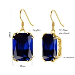 Luxury gold earrings with blue sapphireEarrings
