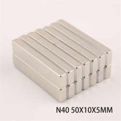N40 - neodymium magnet - strong rectangular block - 50mm * 10mm * 5mmN40