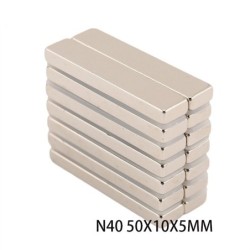 N40 - neodymium magnet - strong rectangular block - 50mm * 10mm * 5mmN40