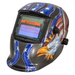 Welding helmet - auto darkening - solar battery operated - MIG TIG - DIN 4 - DIN 16 - red eagleHelmets
