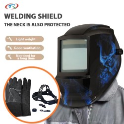 Welding helmet - auto darkening - solar battery operated - MIG TIG - DIN 4 - DIN 16 - red eagleHelmets