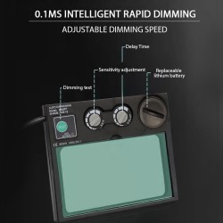 Welding helmet - auto darkening - solar battery operated - MIG TIG - DIN 4 - DIN 16 - red eagleHelmets