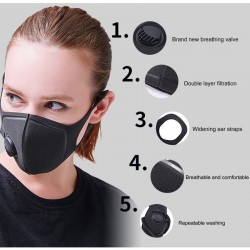 Protective face / mouth face mask - anti-dust - anti-pollution - with air valve - reusableMouth masks