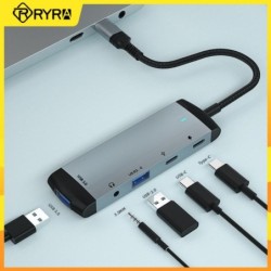 5 in 1 HUB - Type-C - USB 2.0 / 3.0 - 3.5mm jack - splitter - adapterHubs