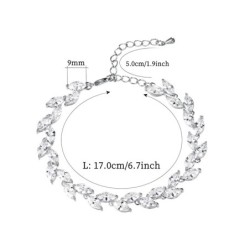 Crystal leaves silver braceletBracelets