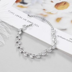 Crystal leaves silver braceletBracelets