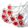 Silver hair pins - colorful roses / crystals - 20 piecesHair clips